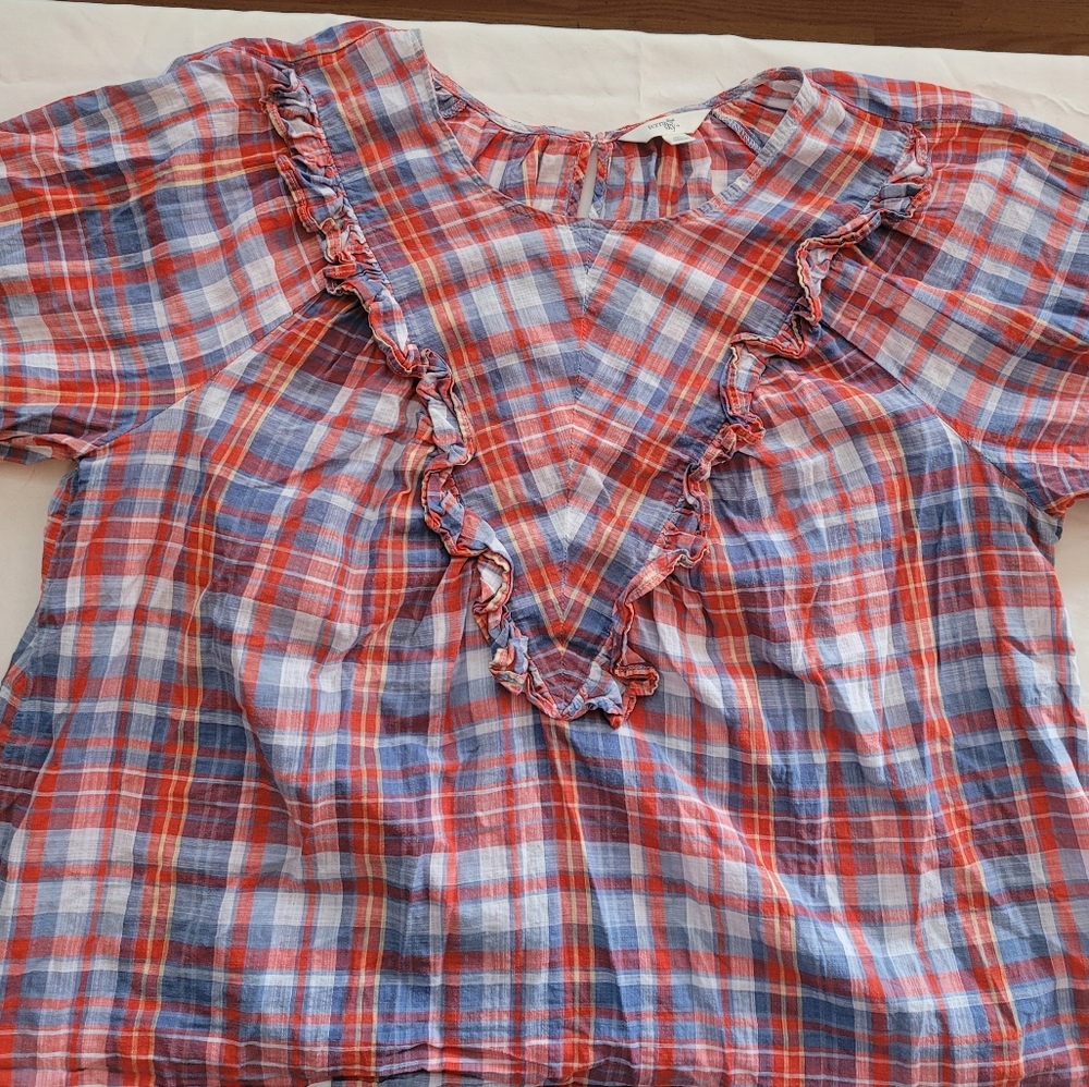 Terra and sky blouse. Size 0X